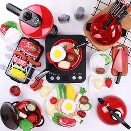 Children Kitchen Toys Set Pretend Play Simulation Food Cookware Pot Pan Cooking Play House Kitchen Kids Toy Gift For Girls Boys LJ201007