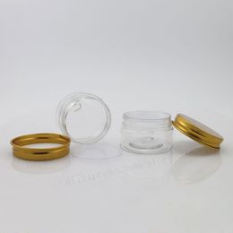 60pcs/lot 30g Portable Empty PET plastic jars with Aluminium gold lids 1oz cosmetic Container