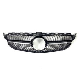 1 Piece Diamond Style black /Silver Front Bumper Grilles For B-enz C CLASS W205 ABS Kidney Mesh Grille Car Accessories