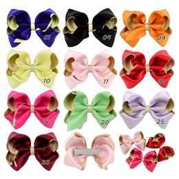 2020 New Baby Girls Bow Ribbon Hairpin Clips Hairgrips glitter powder Bowknot Barrette Hair Boutique Bows Children Hair Accessories