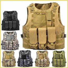 Airsoft Military Gear Tactical Vest Molle Combat Assault Plate Carrier Tactical Vest 7 Colors CS Outdoor Clothing Hunting Vest 201214