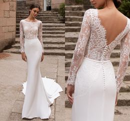 Sexy New Boho Long Backless Wedding Dresses Lace Top Mermaid Wedding Dress Backless Bride Gowns Turkey 2021 Robe De Mariee