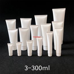 3ml 5ml 10ml 30ml 50ml 100ml 200ml Empty Cosmetic Container White Plastic Soft Tube Makeup Cream Squeeze Bottle Free Shippingfree shipping i