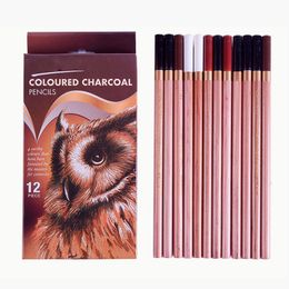 Sketch Coloured Charcoal Professional Wood Drawing Sketch Pencil Coloured Pencils Charcoal Pen for Drawing Sketch Art Supplies Y200709