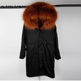 X-long women parka Over the knee winter jacket real natural fox fur coat hooded thick warm outwear free shipping 201029
