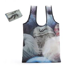 Fashionable Personalised Portable Bag Large-Capacity Foldable Eco-Friendly Painting T-Shirt Shopping Bag Large Storage Tote