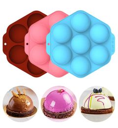4/6/7 Hole Large Semicircle Silicone Cake Mould Mousse Muffin Chocolate Biscuit Baking Moulds Tray Kitchen Cakes Baking Accessories