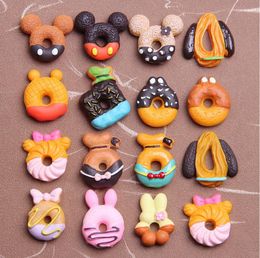 Craft Tools Cute doughnut resin handicrafts accessories cartoon animal simulation DIY mobile phone shell accessorie