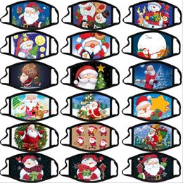 Christmas Face Masks Santa Claus Snowman Printed Mouth Cover Adult Print Mask Anti Dust Fog Breathable Washable Reusable Masks LSK1514