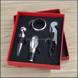 Openers Kitchen Tools Kitchen, Dining & Bar Home Garden 4 Piece Set Stainless Steel Wine Bottle Opener Hippocampus Knife Stopper Pourer Acce