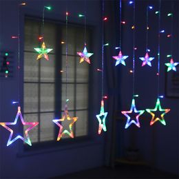 Lighting String Stars Moon Night lights Decor for Living Room Holiday Home Wedding Supplies LED DIY Lampara Christmas Decoration 201203