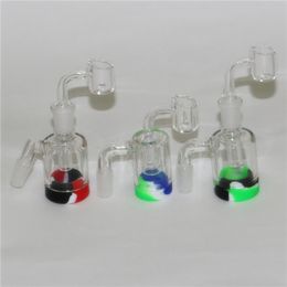 Smoking Classical Glass Ash catchers Reclaim Catcher Adapters with 4mm 14mm male quartz bangers and 5/7ml silicon jar silicone dab straws pipes DHL