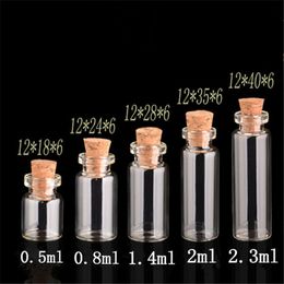 Cute Glass Jars Mini Bottles With Cork Empty Small Wishing Decoration Crafts Vials 100pcs Free Shipping