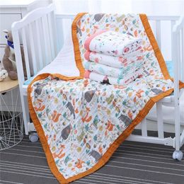 29 Styles 110*110cm 120*150cm 6 layers muslin cotton baby sleeping blanket swaddle breathable infant kids children baby blanket 201111