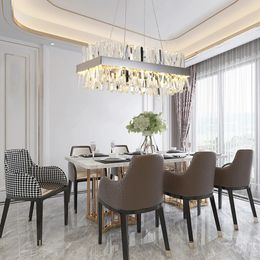 -Postmodern Wohnzimmer Light Luxus Kronleuchter Lampe Stil Kreative Persönlichkeit Esszimmerschlafzimmer Rechteckige Kristallbeleuchtung