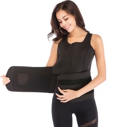High Quality Neoprene Sauna Vest Body Shaper Slimming Belt for Women Waist Trainer Workout Shapewear Adjustable Sweat Belt T200707