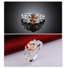 Rings Diamond Engagement Wedding 925 Sterling Silver Plated Cubic Zirconia Austrian Crystal Gemstone Rings