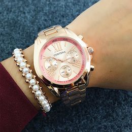 Contena New Luxury Female Geneva Dress Watches Fashion Elegant Golden Business Ladies Watches Montre Femme Marque de luxe 201119