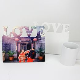 Sublimation Blanks Wood Photos Frame Home Bedroom Ornaments Painting DIY White Frames MDF Rectangle