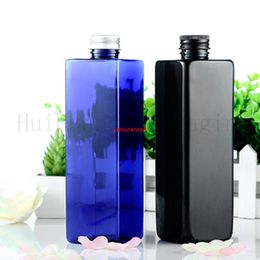 20pcs 500ml black blue Empty Cosmetic PET Bottles With Aluminum Cap Big Plastic Container Cosmetics Packaging Containergood package