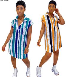 Women Summer Fashion Striped Print Mini Dress Short Sleeve Slim Blouses Bodycon Bandage Party Night Club Midi Dresses Vestidos T200613