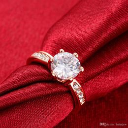 Women Men Ring Fashion Jewellery Rings Diamond Like Crystal 18K Gold plated Wedding Diamond rings