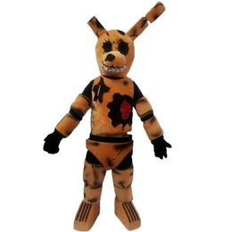 2019 Factory direct sale Five Nights at Freddy FNAF Toy Creepy Brown Bunny mascot Costume Suit Halloween Christmas Birthday Dress Adult Size Best quality