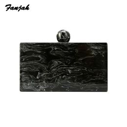 Hot Sale Marble Pearl Black Big Round Acrylic Clasp Clutch Women Messenger Bag Lady Small Clutch Shoulder Bag Crossbody Girls Acrylic