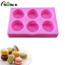 6 Cavity Silicone Macaron Shape Burger Soap Form Mold Cake Decoration Chocolate Mould Biscuit Baking Mat Pan Bakeware Tray Mould T200703