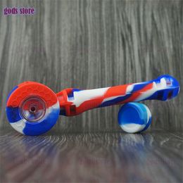 Wholesale silicone water pipe smoking Amazing hammer Style Smoking wee Pipe tobacco 7 inches With 10 different colors tobacco hand pipe kit