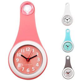 Colourful Kitchen Bathroom Wall Clock Waterproof Silent Shower Hanging Decor Wall Clockswith Suckers Home Decoration LJ201204