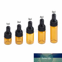 10pcs Essential Oil Dropper Glass Bottles 1ml 2ml 3ml 4ml 5ml Vegetable Oil Essence Aromatherapy Storing Perfume Amber Vial