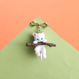 Sweet Cartoon Cats Enamel Pendant Colours Cute Naughty Tree Climbing Cat For Kid Gift