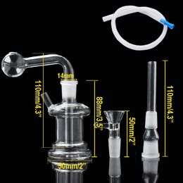 10mm 14mm Glass Hookah TWO USE Smoking Pipe Small Bong Smoke Shisha Diposable Glass Pipes Oil Burner Tobacco Bowl Accessories Ash Catchers Percolater Bubbler NEW