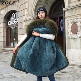 ZQLZ New Winter Jacket Women Cotton Coat Female Thick Warm Casual Parka Winter Clothes Fur Parkas Hooded Overcoat Mujer 201110