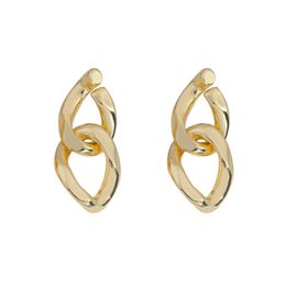Female Fashion Jewellery Copper Drop Earrings Gold Colour Link Chain Geometric Earrings for Women Hanging Dangle Earrings