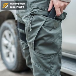 Sector Seven IX9 Lycra tactical War Game Cargo pants mens silm Casual Pants mens trousers Combat SWAT Army military Active Pants 210201