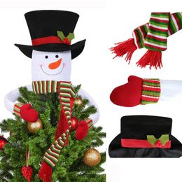 Christmas Decorations Snowman Tree Topper Large Top Hat Outdoor Indoor Novelty Home Decor1