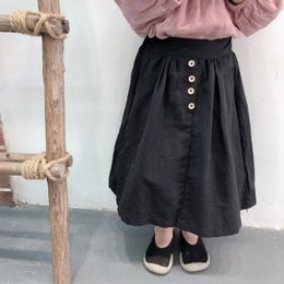 Skirts 2022 Arrival Summer Spring Baby Girls Long Skirt Children Kids High Quality Cotton Linen Clothes Japanese Style