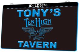 LD5676 Ten High Sour Mash America's Native Spirit Tavern Light Sign 3D Engraving LED Wholesale Retail