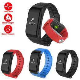 F1 Fitness Tracker Wristband Heart Rate Monitor Smart Band Smartband Blodtryck Blood Oxygen Monitor Armband