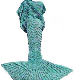 Wave Mermaid Tail Blankets Soft Sleeping Bed Handmade Anti-Pilling Portable Blanket For Autumn 201222