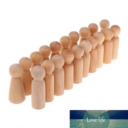 20pcs Unfinished Wooden Peg Dolls Wooden Tiny Doll Bodies People Decoration