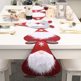 Christmas Decorations Santa Gnome Table Runner Placemat Coasters Combination New Year Party Dining Table Decor JK2010PH