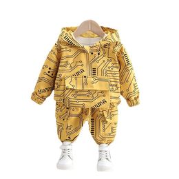 Spring Autumn Children Fashion Clothes Baby Boys Girls Hoodies Pants 2Pcs/sets Kids Infant Costume Toddler Casual Sportswear 211224