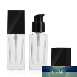 New 30ml Empty Glass Square Liquid Foundation Bottle Transparent Frosted Lotion Bottle Durable Cosmetic Refillable