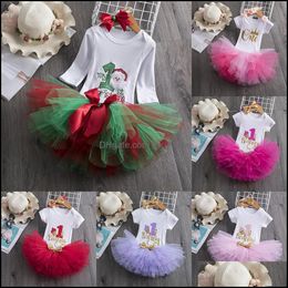 Clothing Sets Baby & Kids Baby, Maternity Letter Girls Sequins Bow Headband+Letter Romper+Tutu Lace Skirts 3Pcs/Set Boutique Birthday Party