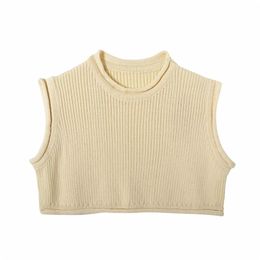 Women O-neck Sleeveless Knitting Short Sweater Casual Femme Pullover Fashion Lady Loose Crop Tops SW861 201223