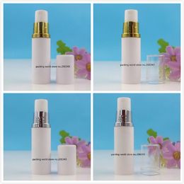 5ML white plastic airless bottle with gold/silver sprayer pump clear lid for toner/liquid/toilet/water skin care