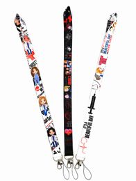 Small wholesale 10pcs cartoon Anime Badge Lanyard Key Chain Gift Key Chain Neck Strap Keys Iphone ID Card